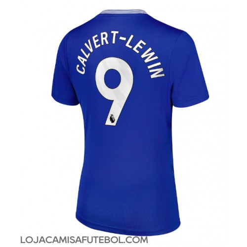 Camisa de Futebol Everton Dominic Calvert-Lewin #9 Equipamento Principal Mulheres 2024-25 Manga Curta